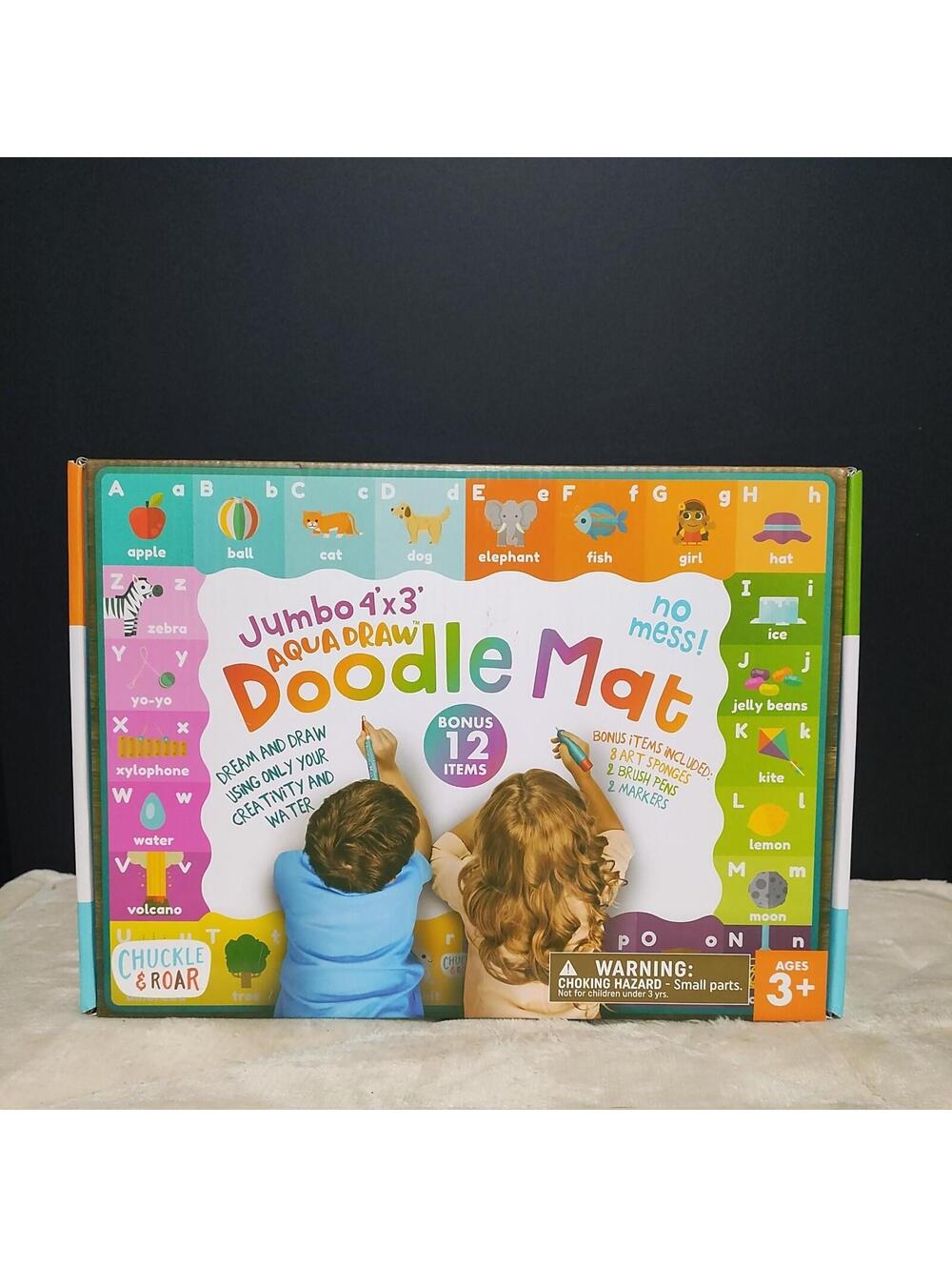 Aqua Draw Doodle Mat  Jumbo 4' x 3' Water Colors No Mess Sealed